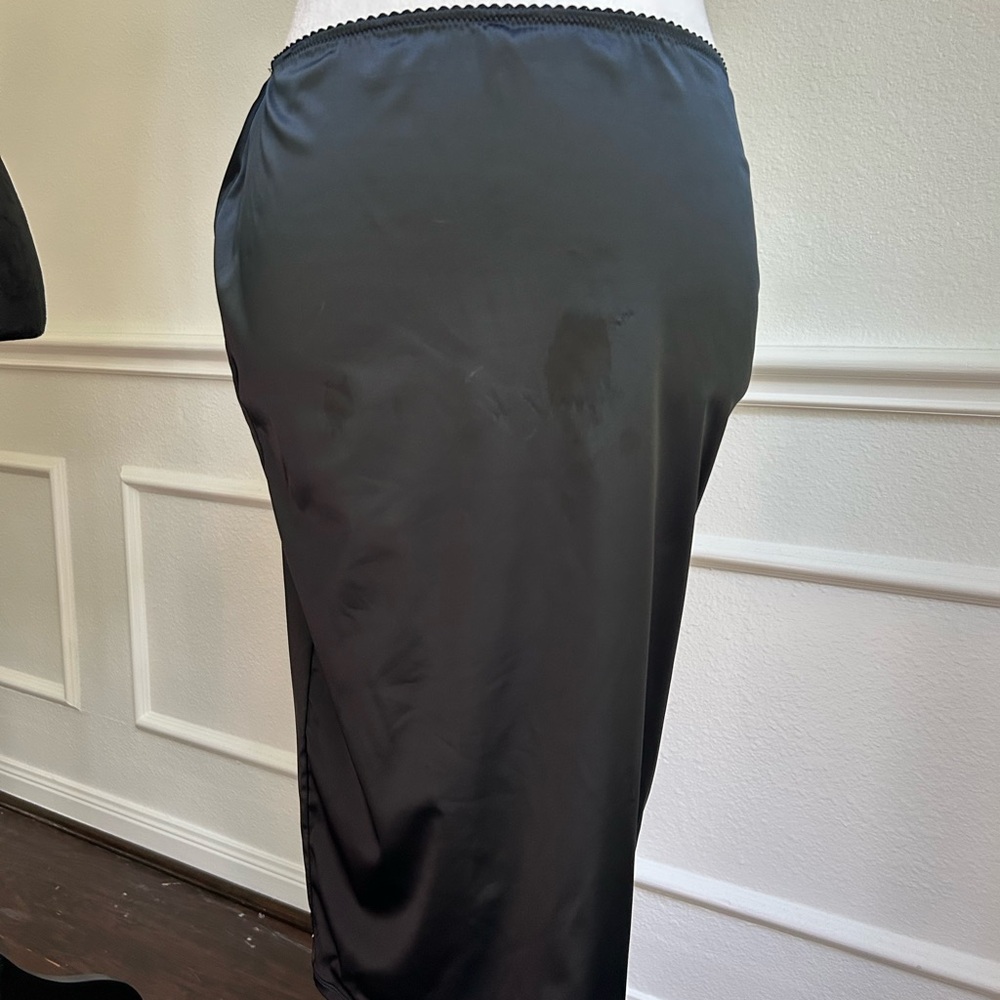 Les Jupons de Tess Sophisticated Slip Black Pencil Lingerie Skirt,Size M